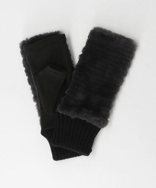 closet story(クローゼットストーリー)の「<closet story(クローゼットストーリー)>フェイクボア リブ フィンガーレスグローブ(手袋・レディース・ライトグレー/ダークグレー/モカ・FREE)」の2枚目の写真