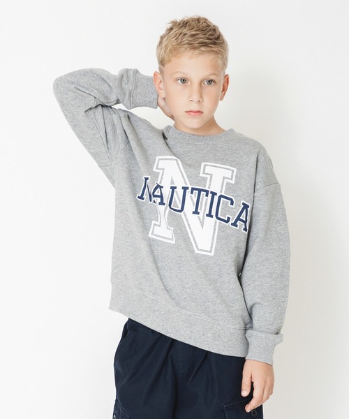 NAUTICA（ノーティカ）の「【NAUTICA/ノーティカ】Nカレッジロゴトレーナー（スウェット・キッズ・アイボリー/杢グレー/ダークグリーン/ブルーグレー/カラフル・130/140/150/120）」の4枚目の写真