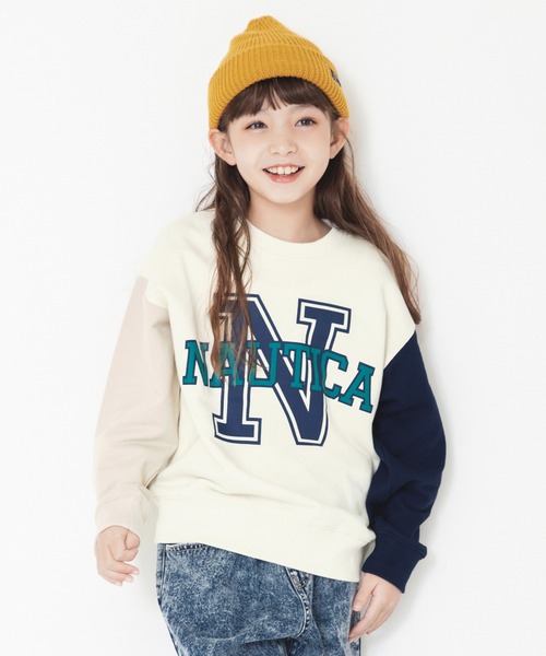 NAUTICA（ノーティカ）の「【NAUTICA/ノーティカ】Nカレッジロゴトレーナー（スウェット・キッズ・アイボリー/杢グレー/ダークグリーン/ブルーグレー/カラフル・130/140/150/120）」の5枚目の写真