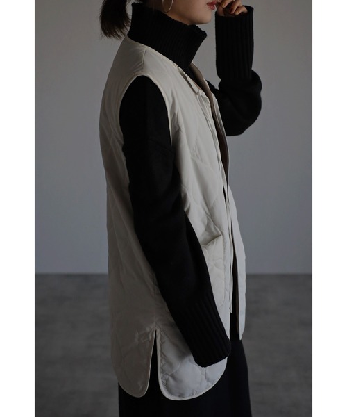 ジプソフィアスカラップベストリボンキルティング Scallop Quilt Vest | gypsohila