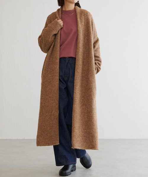 BONbazaar（ボンバザール）の「ツィードブークレーガウン（カーディガン/ボレロ・レディース・ベージュ/ダークブラウン・FREE）」の2枚目の写真