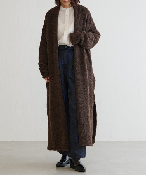 BONbazaar（ボンバザール）の「ツィードブークレーガウン（カーディガン/ボレロ・レディース・ベージュ/ダークブラウン・FREE）」の4枚目の写真