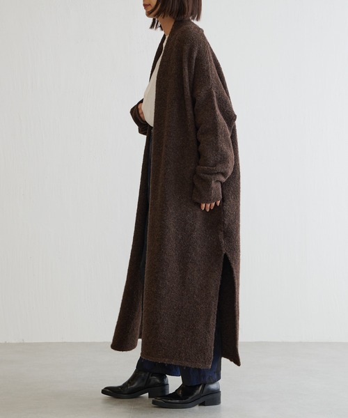 BONbazaar（ボンバザール）の「ツィードブークレーガウン（カーディガン/ボレロ・レディース・ベージュ/ダークブラウン・FREE）」の5枚目の写真