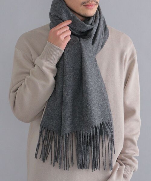 SHIPS（シップス）の「【WEB限定】SHIPS: ウール ベーシック ビッグ マフラー（マフラー・メンズ・ネイビー/グレー・ONE SIZE）」の5枚目の写真