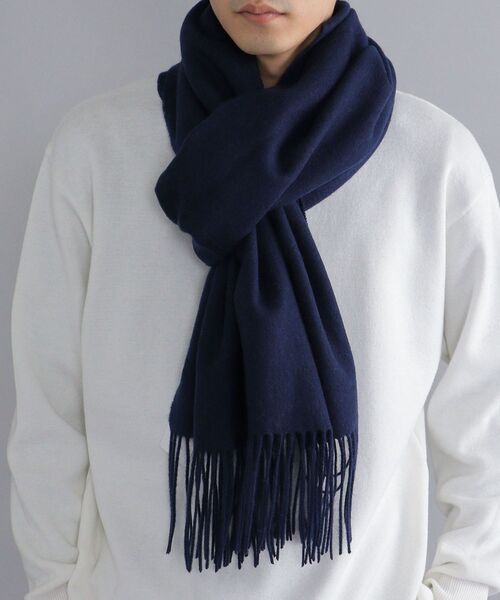 SHIPS（シップス）の「【WEB限定】SHIPS: ウール ベーシック ビッグ マフラー（マフラー・メンズ・ネイビー/グレー・ONE SIZE）」の7枚目の写真