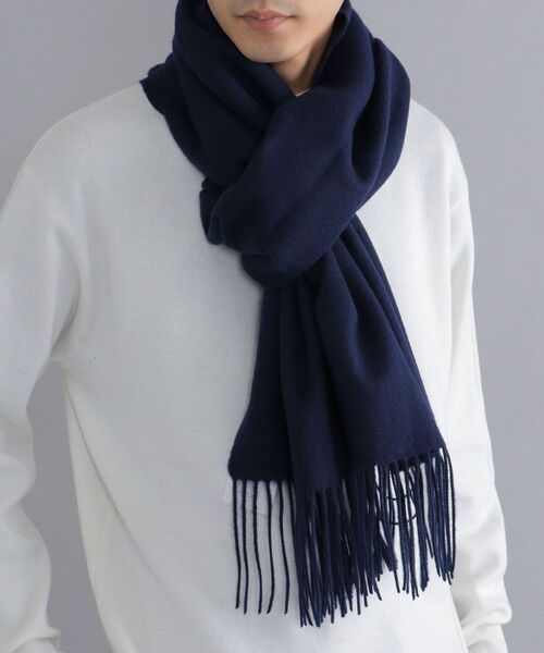 SHIPS（シップス）の「【WEB限定】SHIPS: ウール ベーシック ビッグ マフラー（マフラー・メンズ・ネイビー/グレー・ONE SIZE）」の8枚目の写真