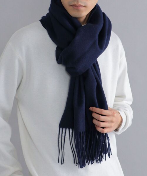 SHIPS（シップス）の「【WEB限定】SHIPS: ウール ベーシック ビッグ マフラー（マフラー・メンズ・ネイビー/グレー・ONE SIZE）」の9枚目の写真