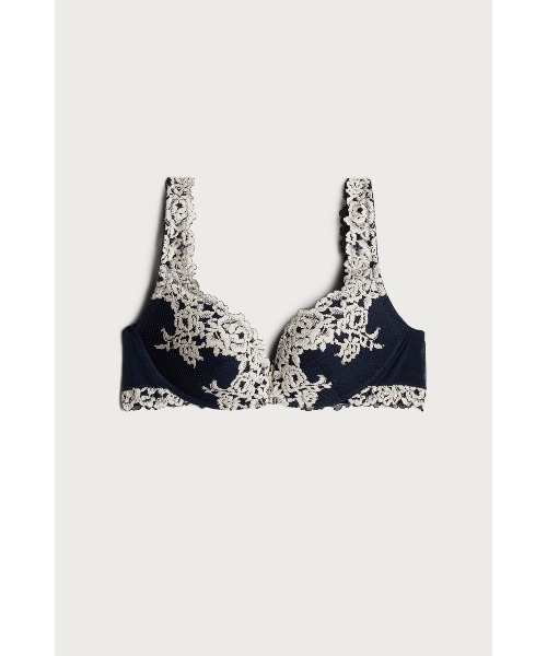 Intimissimi(インティミッシミ)の「Pretty Flowers Gioia スーパープッシュアップブラ【フローラル柄 ボリュームアップ 盛り ノンワイヤー】(ブラジャー・レディース・ブラック×ホワイト/ブラック/ベージュ/ネイビー×ホワイト/キナリ/ライトグレー/ライトブルー/ライトピンク/ライラック/ライトグリーン/インディゴブルー/スモークピンク/アイボリー/アッシュグレー/レッド/モカ・70B/75C/75B/80B/80C/85B/75D)」の20枚目の写真