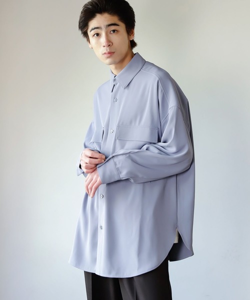 PBLIM(ページボーイリム)の「【PAGEBOYLIM】CPOシャツジャケット(シャツ/ブラウス・レディース・ライトブルー/ライム/グレイッシュベージュ・MEDIUM/LARGE)」の1枚目の写真
