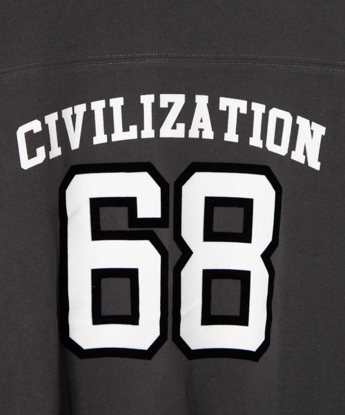 WEGO(ウィゴー)の「WEGO/ヘビーウエイト フットボールBIGロンT(Tシャツ/カットソー・メンズ・スミクロ/オートミール・MEDIUM/LARGE)」の8枚目の写真