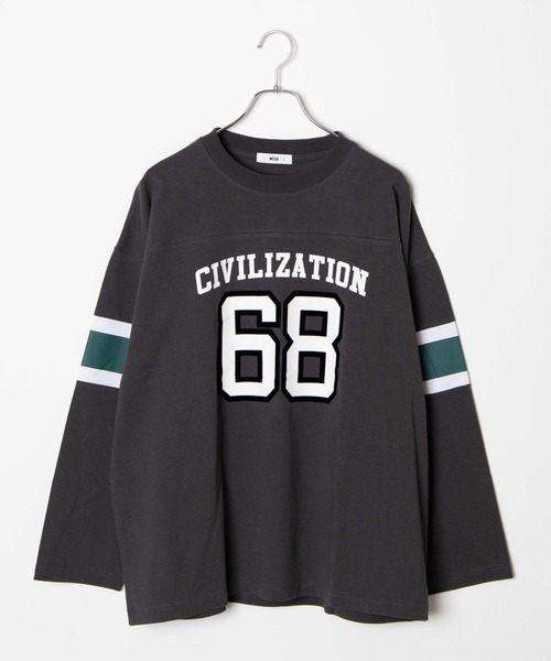 WEGO(ウィゴー)の「WEGO/ヘビーウエイト フットボールBIGロンT(Tシャツ/カットソー・メンズ・スミクロ/オートミール・MEDIUM/LARGE)」の16枚目の写真