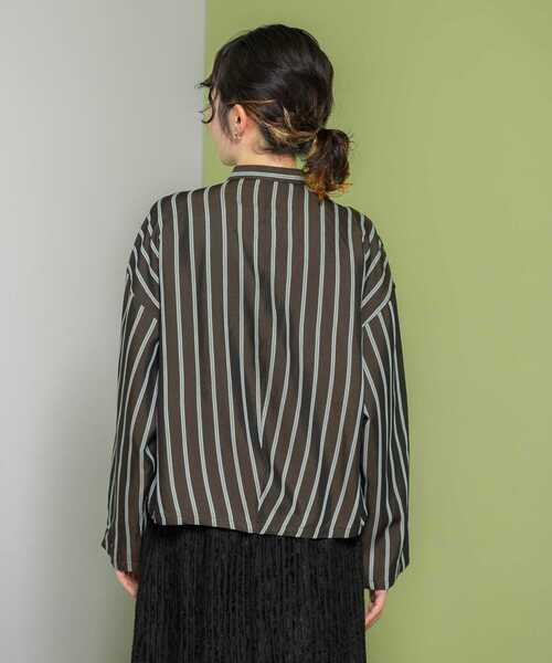 KBF（ケイビーエフ）の「リバーシブルスタンドカラーシャツ（シャツ/ブラウス・レディース・ブルー系その他/ブラウン系その他/ベージュ系その他・ONE）」の7枚目の写真