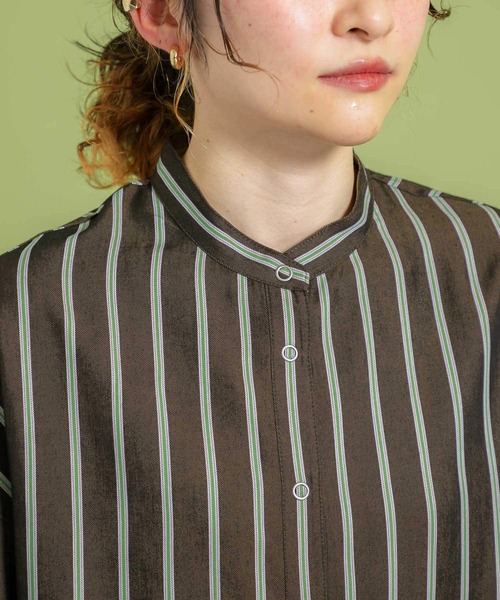 KBF（ケイビーエフ）の「リバーシブルスタンドカラーシャツ（シャツ/ブラウス・レディース・ブルー系その他/ブラウン系その他/ベージュ系その他・ONE）」の8枚目の写真