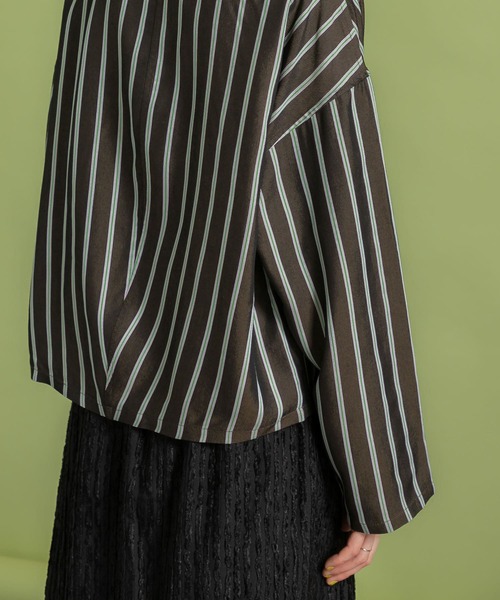 KBF（ケイビーエフ）の「リバーシブルスタンドカラーシャツ（シャツ/ブラウス・レディース・ブルー系その他/ブラウン系その他/ベージュ系その他・ONE）」の12枚目の写真