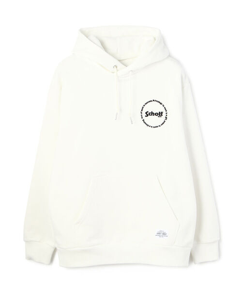 schott（ショット）の「Schott/ショット/MESSAGE GRAPHIC HOODIE/メッセージ グラフィック フーディー（パーカー・メンズ・ホワイト/ターコイズブルー/ブラック・LARGE/MEDIUM/X-LARGE/XX-LARGE）」の4枚目の写真