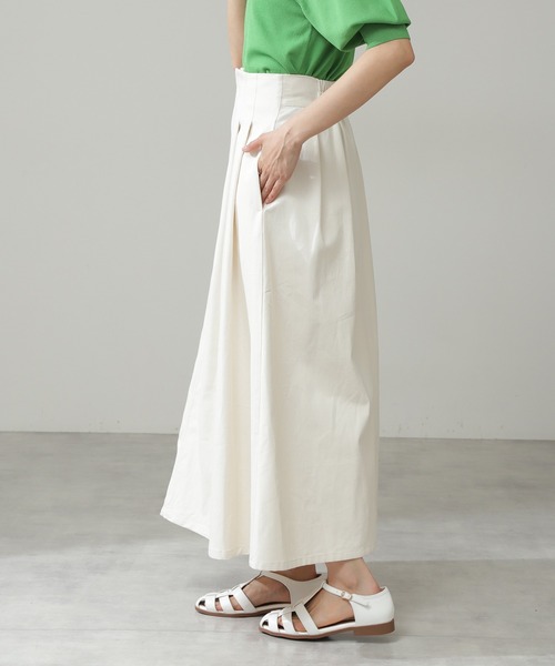 N.（N. Natural Beauty Basic）（エヌエヌナチュラルビューティーベーシック）の「【S Size Line】◆タックボリュームフレアスカート（スカート・レディース・オフホワイト/ワンウォッシュ/ベージュ・SMALL/MEDIUM）」の10枚目の写真