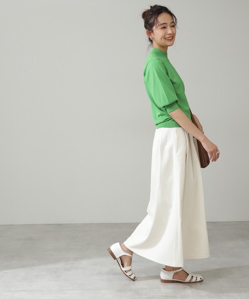 N.（N. Natural Beauty Basic）（エヌエヌナチュラルビューティーベーシック）の「【S Size Line】◆タックボリュームフレアスカート（スカート・レディース・オフホワイト/ワンウォッシュ/ベージュ・SMALL/MEDIUM）」の6枚目の写真