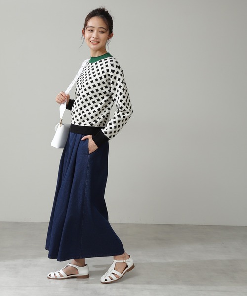 N.（N. Natural Beauty Basic）（エヌエヌナチュラルビューティーベーシック）の「【S Size Line】◆タックボリュームフレアスカート（スカート・レディース・オフホワイト/ワンウォッシュ/ベージュ・SMALL/MEDIUM）」の9枚目の写真