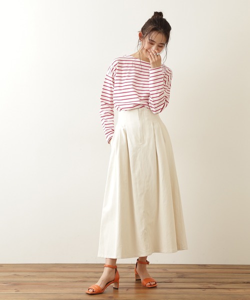 N.（N. Natural Beauty Basic）（エヌエヌナチュラルビューティーベーシック）の「【S Size Line】◆タックボリュームフレアスカート（スカート・レディース・オフホワイト/ワンウォッシュ/ベージュ・SMALL/MEDIUM）」の14枚目の写真