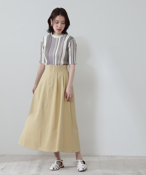 N.（N. Natural Beauty Basic）（エヌエヌナチュラルビューティーベーシック）の「【S Size Line】◆タックボリュームフレアスカート（スカート・レディース・オフホワイト/ワンウォッシュ/ベージュ・SMALL/MEDIUM）」の16枚目の写真