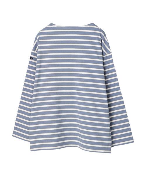 CRAFT STANDARD BOUTIQUE（クラフトスタンダードブティック）の「ヘビーウェイトバスクボーダーL/S-TEE　＊（Tシャツ/カットソー・メンズ・チャコールグレー/オフホワイト/ブルー・M/L）」の20枚目の写真