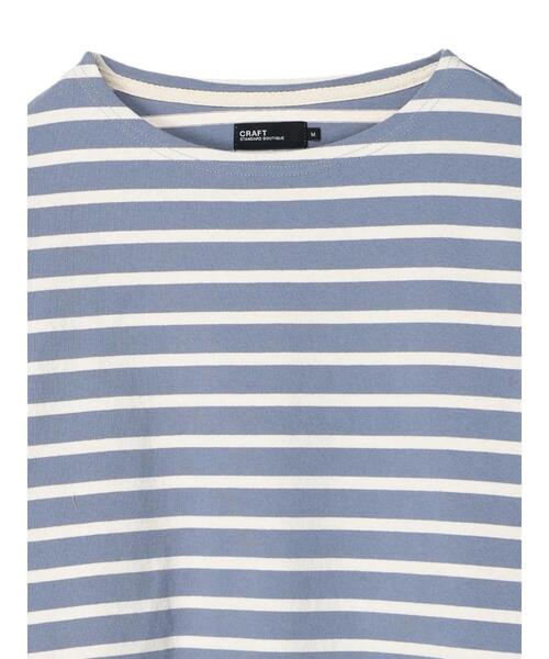 CRAFT STANDARD BOUTIQUE（クラフトスタンダードブティック）の「ヘビーウェイトバスクボーダーL/S-TEE　＊（Tシャツ/カットソー・メンズ・チャコールグレー/オフホワイト/ブルー・M/L）」の19枚目の写真