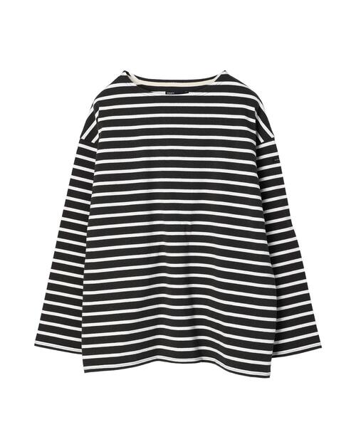 CRAFT STANDARD BOUTIQUE（クラフトスタンダードブティック）の「ヘビーウェイトバスクボーダーL/S-TEE　＊（Tシャツ/カットソー・メンズ・チャコールグレー/オフホワイト/ブルー・M/L）」の10枚目の写真