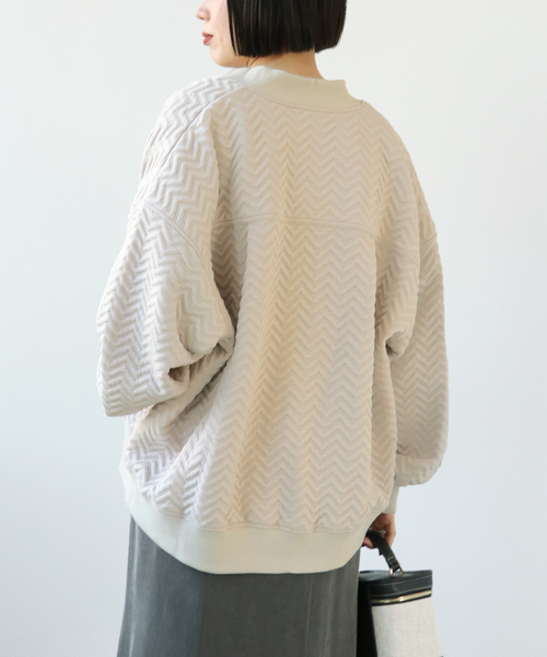 Simplicite（サンプリシテ）の「ジグザグジャガード キルトブルゾン◆（ブルゾン・レディース・グリーン/ブラック/チャコールグレー・FREE）」の11枚目の写真