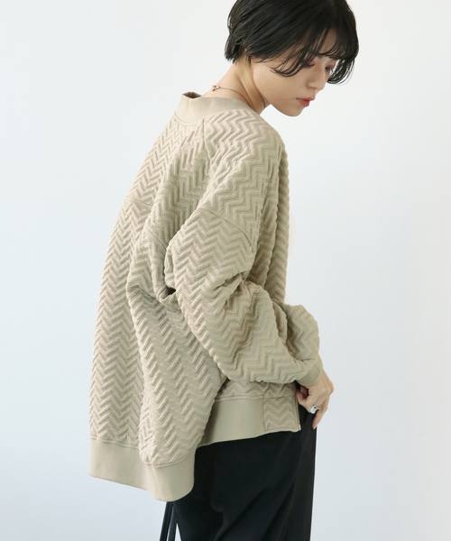 Simplicite（サンプリシテ）の「ジグザグジャガード キルトブルゾン◆（ブルゾン・レディース・グリーン/ブラック/チャコールグレー・FREE）」の15枚目の写真