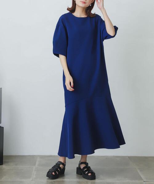 SENSE OF PLACE by URBAN RESEARCH（センスオブプレイスバイアーバンリサーチ）の「コクーンスリーブマーメイドワンピース（ワンピース・レディース・ブラック/ブルー/ライトベージュ・ONE）」の3枚目の写真