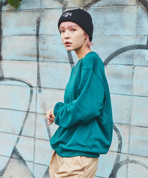 WEGO（ウィゴー）の「WEGO/【セットアップ対応商品】スタンダードクルーネックプルオーバー（スウェット・メンズ・オフホワイト/杢グレー/ブラック/オレンジ/ネイビー/グリーン・MEDIUM/SMALL/LARGE）」の8枚目の写真