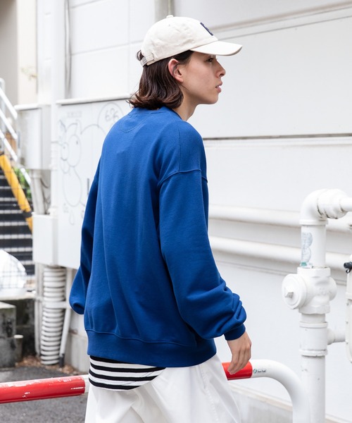 WEGO（ウィゴー）の「WEGO/【セットアップ対応商品】スタンダードクルーネックプルオーバー（スウェット・メンズ・オフホワイト/杢グレー/ブラック/オレンジ/ネイビー/グリーン・MEDIUM/SMALL/LARGE）」の12枚目の写真