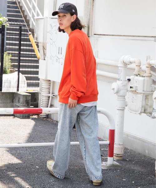 WEGO（ウィゴー）の「WEGO/【セットアップ対応商品】スタンダードクルーネックプルオーバー（スウェット・メンズ・オフホワイト/杢グレー/ブラック/オレンジ/ネイビー/グリーン・MEDIUM/SMALL/LARGE）」の18枚目の写真