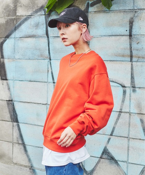 WEGO（ウィゴー）の「WEGO/【セットアップ対応商品】スタンダードクルーネックプルオーバー（スウェット・メンズ・オフホワイト/杢グレー/ブラック/オレンジ/ネイビー/グリーン・MEDIUM/SMALL/LARGE）」の22枚目の写真