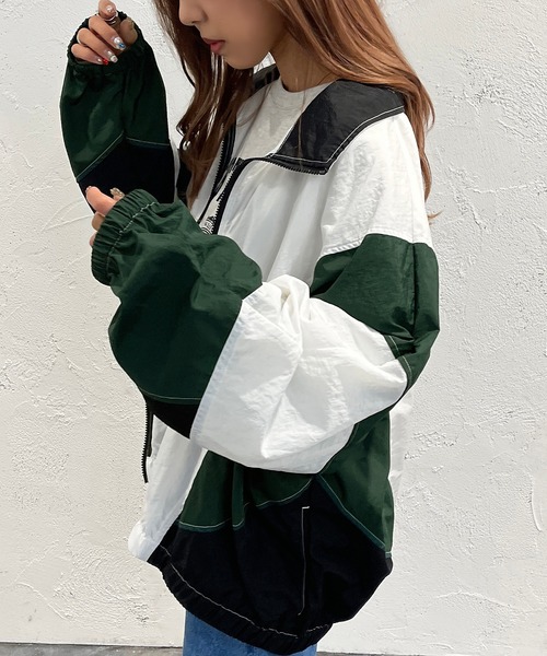 apres jour mignon(アプレジュールミニョン)の「ナイロンブルゾン【ZOZOTOWN限定アイテム】(ブルゾン・レディース・ホワイト系その他/ブラック系その他・X-LARGE/フリー)」の6枚目の写真