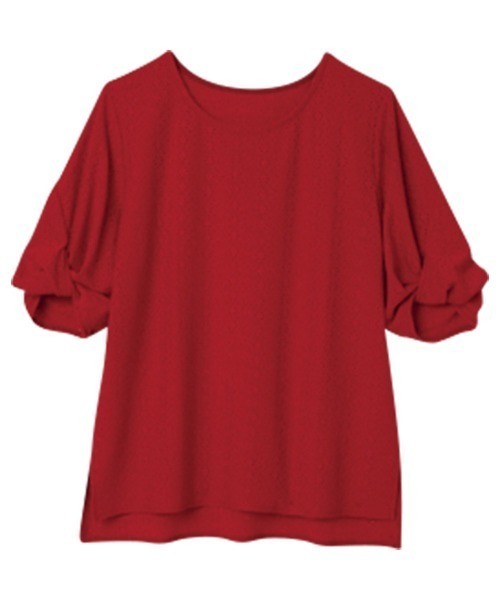 RANAN(ラナン)の「刺しゅう使いボリューム袖プルオーバー(Tシャツ/カットソー・レディース・ブラック/レッド/イエロー/オフホワイト・S/M/LL/L)」の15枚目の写真