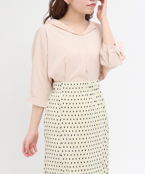 TRUDEA（トルディア）の「ドルマンスリーブシャツブラウス（シャツ/ブラウス・レディース・ネイビー/ホワイト/ピンクベージュ・MEDIUM）」の14枚目の写真