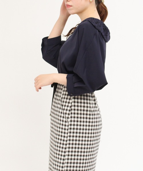 TRUDEA（トルディア）の「ドルマンスリーブシャツブラウス（シャツ/ブラウス・レディース・ネイビー/ホワイト/ピンクベージュ・MEDIUM）」の21枚目の写真