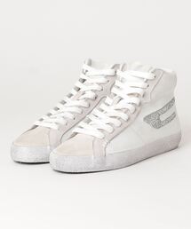 DIESEL | レディース グリッターロゴ ミドルカット スニーカー(スニーカー)