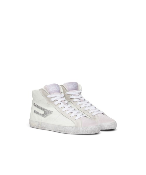 DIESEL（ディーゼル）の「レディース グリッターロゴ ミドルカット スニーカー（スニーカー・レディース・ホワイト系その他/ブルー系その他/ピンク系その他・38/39/35/36/37）」の16枚目の写真