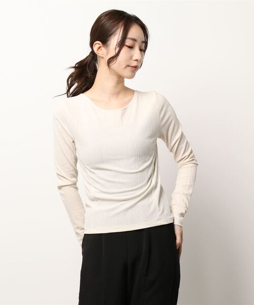 mona Belinda（モナベリンダ）の「バック魅せコンパクトカットソー（Tシャツ/カットソー・レディース・チャコールグレー/ベージュ/キャメル・FREE）」の3枚目の写真