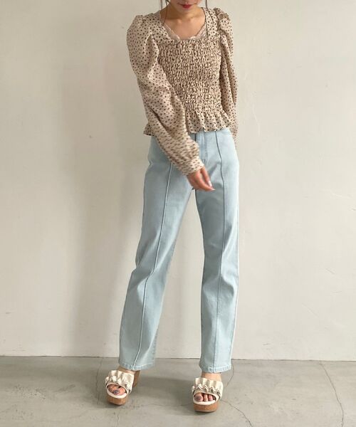 MAJESTIC LEGON（マジェスティックレゴン）の「トキメキパターンシャーリングブラウス（シャツ/ブラウス・レディース・ホワイト系その他2/パープル系その他/ブラック系その他・MEDIUM）」の18枚目の写真