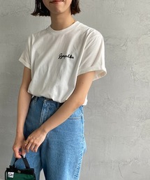 [GYMPHLEX/ジムフレックス] コットンジャージー ロゴ刺繍Tシャツ