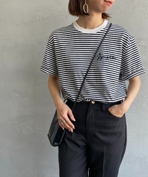 [GYMPHLEX/ジムフレックス] コットンジャージー ロゴ刺繍Tシャツ