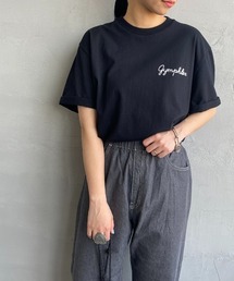 [GYMPHLEX/ジムフレックス] コットンジャージー ロゴ刺繍Tシャツ
