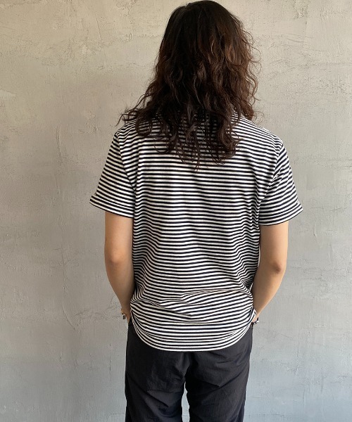 GYMPHLEX（ジムフレックス）の「[GYMPHLEX/ジムフレックス] コットンジャージー ロゴ刺繍Tシャツ（Tシャツ/カットソー・レディース・ブラック/ホワイト/ホワイト×ネイビー/ベージュ・M/L/14）」の5枚目の写真