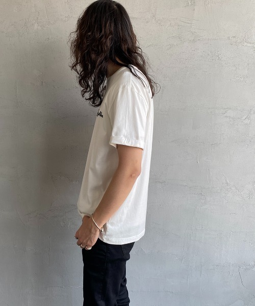 GYMPHLEX（ジムフレックス）の「[GYMPHLEX/ジムフレックス] コットンジャージー ロゴ刺繍Tシャツ（Tシャツ/カットソー・レディース・ブラック/ホワイト/ホワイト×ネイビー/ベージュ・M/L/14）」の10枚目の写真