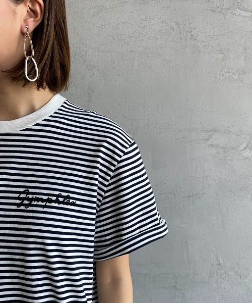 GYMPHLEX（ジムフレックス）の「[GYMPHLEX/ジムフレックス] コットンジャージー ロゴ刺繍Tシャツ（Tシャツ/カットソー・レディース・ブラック/ホワイト/ホワイト×ネイビー/ベージュ・M/L/14）」の20枚目の写真