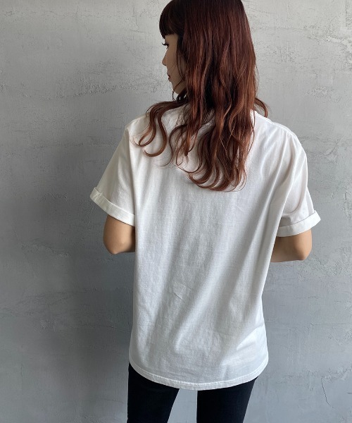 GYMPHLEX（ジムフレックス）の「[GYMPHLEX/ジムフレックス] コットンジャージー ロゴ刺繍Tシャツ（Tシャツ/カットソー・レディース・ブラック/ホワイト/ホワイト×ネイビー/ベージュ・M/L/14）」の9枚目の写真
