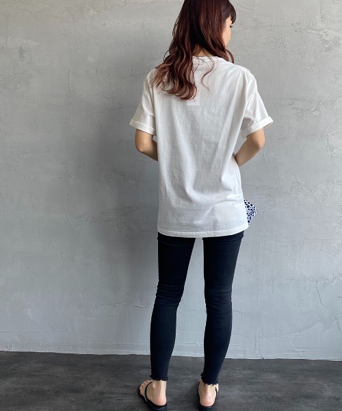 GYMPHLEX（ジムフレックス）の「[GYMPHLEX/ジムフレックス] コットンジャージー ロゴ刺繍Tシャツ（Tシャツ/カットソー・レディース・ブラック/ホワイト/ホワイト×ネイビー/ベージュ・M/L/14）」の17枚目の写真